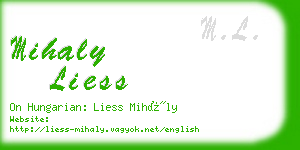 mihaly liess business card